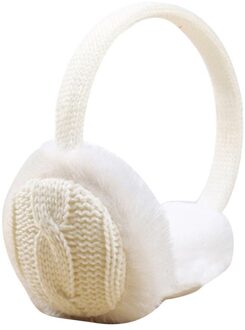 Oorbeschermers Vrouwen Winter Warm Pluche Gebreide Oorkap Oor Warmer Accessoire Meisje Bont Winter Oor Warmer Oorbeschermers Hoofdband wit