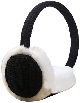 Oorbeschermers Vrouwen Winter Warm Pluche Gebreide Oorkap Oor Warmer Accessoire Meisje Bont Winter Oor Warmer Oorbeschermers Hoofdband zwart