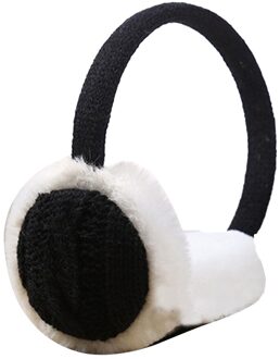 Oorbeschermers Vrouwen Winter Warm Pluche Gebreide Oorkap Oor Warmer Accessoire Meisje Bont Winter Oor Warmer Oorbeschermers Hoofdband zwart