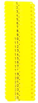oormerk genummerd geel 1101-1200