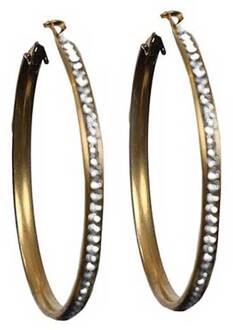 Oorringen met strass steentjes Diamond Big  goud - One Size,