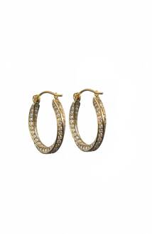 Oorringen met strass steentjes Diamond Small  goud - One Size,