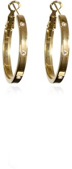 Oorringen met strass steentjes Meave  goud - One Size,