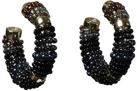 Oorringen Saphira Beads small  zwart - One Size,