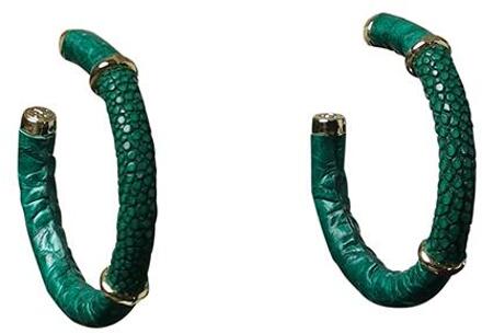 Oorringen Saphira Full Moon small  groen - One Size,