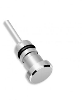 Oortelefoon 3.5Mm Aux Jack Connector Anti Stof Plug Card Removal Pin Voor Iphone 7 8Plus Xr 11 Pc notebook Computer Huawei Samsung Zilver