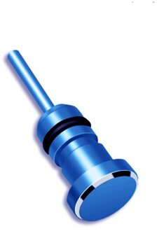 Oortelefoon Stof Plug Aux 3.5Mm Jack Interface Anti Mobiele Telefoon Kaart Halen Kaart Pin Voor Apple Iphone Plus Pc laptop blauw