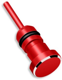 Oortelefoon Stof Plug Aux 3.5Mm Jack Interface Anti Mobiele Telefoon Kaart Halen Kaart Pin Voor Apple Iphone Plus Pc laptop rood