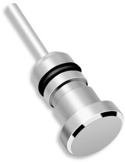 Oortelefoon Stof Plug Aux 3.5Mm Jack Interface Anti Mobiele Telefoon Kaart Halen Kaart Pin Voor Apple Iphone Plus Pc laptop zilver