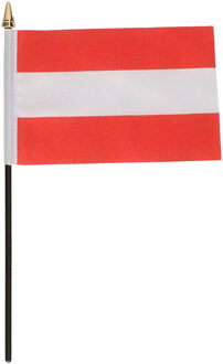 Oostenrijk - mini vlaggetje van 10 x 15 cm op stokje - Landen vlag - H27 cm