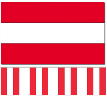 Oostenrijk versiering/feestartikelen set - vlag 90 x 150 cm - vlaggenlijn van 300 cm - landen