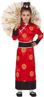 Oosterse Kimono Kostuum Meisje Rood Rood - Zalm