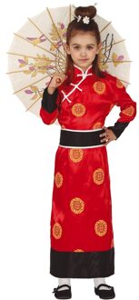 Oosterse Kimono Kostuum Meisje Rood Rood - Zalm