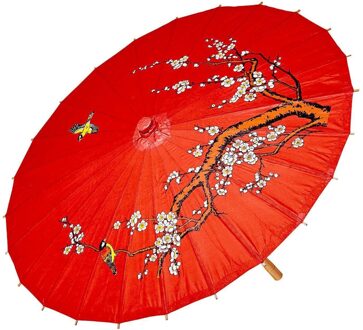 Oosterse Paraplu Rijstpapier Rood Rood - Zalm