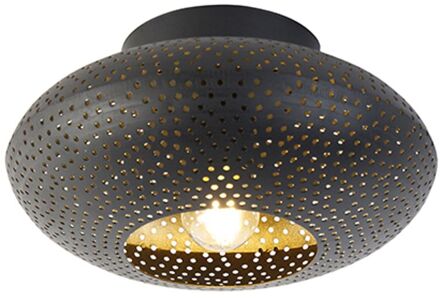 Oosterse plafondlamp zwart met goud 25 cm - Radiance