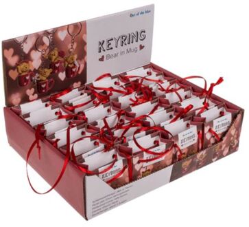 OOTB Beer in mok sleutelhanger polyresin 4cm rood