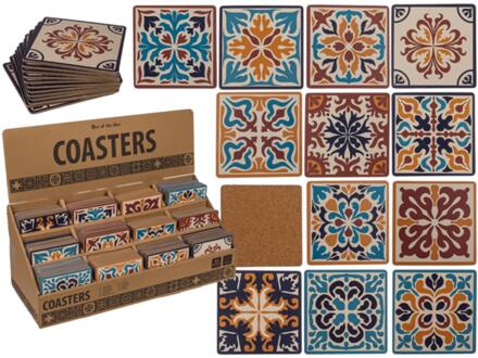 OOTB Onderzetter Mozaïk kurk 9,5x9,5x0,5cm verschillende