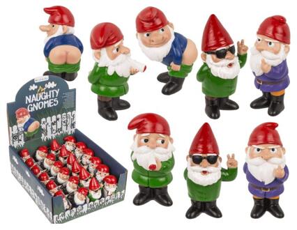 OOTB Ondeugende kabouter polyresin 4,5x7cm rood