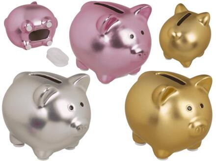 OOTB Spaarpot varken glimmend 8x6,5cm verschillende