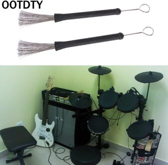 OOTDTY 2Pc Retractable Loop Drum Borstels Voor Jazz Drum Stok Muzikale Accessoires End
