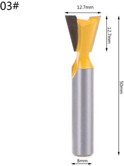 Ootdty 8Mm Schacht Grade Industriële Staaf Zwaluwstaart Router Bit Zwaluw Staart Houtbewerking Etsen Frezen Voor Hout Snijder 12.7mm