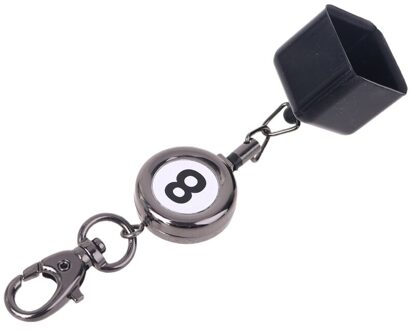 Ootdty Draagbare Intrekbare Biljart Snooker Pool Cue Krijt Houder Tekening Toetsen Ketting Sleutelhangers Met Nummer 8 Praktisch Hulpmiddel