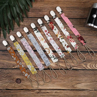 OOTDTY Dummy Clips Pacifier Clips Pacifier Clip Chain Cotton Linen Baby Teething Holder