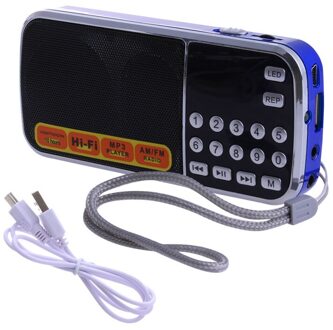 Ootdty Mini Lcd Ontvanger Digitale Fm Am Radio Speaker Usb Micro Sd Tf Card Mp3 Speler Blauw