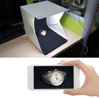 OOTDTY Mini Telefoon Camera Folding Lightbox Fotografie Studio Softbox Met 35Pcs LED Kralen