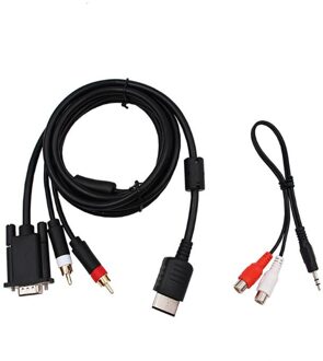 Ootdty Vga Kabel Voor Sg Dreamcast High Definition + 3.5Mm Naar 2-Mannelijke Rca Adapter