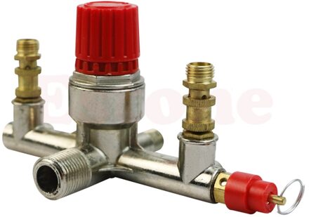 OOTDTY Zinklegering Luchtcompressor Dubbele Afvoerbuis Drukregelkraan Fit Onderdelen