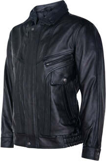 Op maat gemaakt bomberjack van nappaleer - maat 4XL Zwart