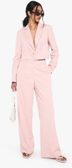 Op Maat Gemaakte Gelegenheidspantalon Met Geplooide Wijde Pijpen, Light Pink - 44