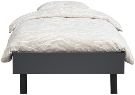 Op=Op | Leen Bakker - Bed Nova - Grafietkleur - 90x200 Cm - Spaanplaat - Grijs#Zwart