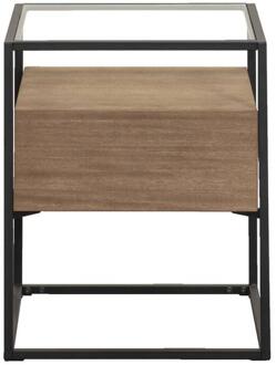 Op=Op | Leen Bakker - Bijzettafel Michel - 43x43x45 Cm - MDF - Bruin