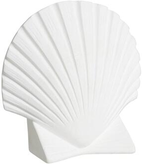 Op=Op | Leen Bakker - Boekensteun Schelp - Off-white - 16x16x5 Cm - Polyresin - Crème