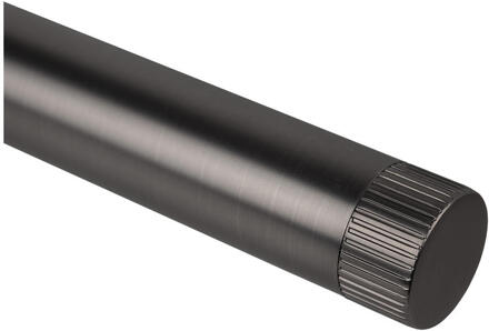 Op=Op | Leen Bakker - Eindknop Gordijnroede - Gun Metal Ribbel Ø28mm - S/2 (2016385) - Metaal - Grijs