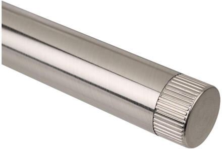 Op=Op | Leen Bakker - Eindknop Gordijnroede - RVS Ribbel Ø28 Mm - S/2 (2016366) - Metaal - Zilverkleurig