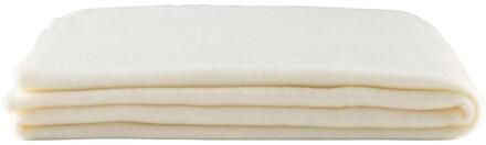 Op=Op | Leen Bakker - Fleeceplaid Basic - Off-white - 125x150 Cm - Polyester - Crème
