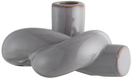 Op=Op | Leen Bakker - Kandelaar Knoop - Lila - 11,5x15,5x8 Cm - Keramiek - Paars - 15.5x11.5x8 Cm