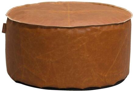 Op=Op | Leen Bakker - Lebel Poef Jens - Cognac - 60x30 Cm - Kunstleder - Bruin