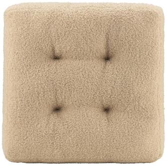 Op=Op | Leen Bakker - Matraskussen Cara Teddy - Zand - 45x45x8 Cm - Polyester - Beige