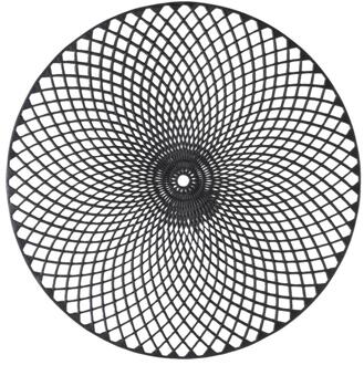 Op=Op | Leen Bakker - Placemat Christie - Imitatieleer - Ø38 Cm (1 Stuk) - PU - Zwart