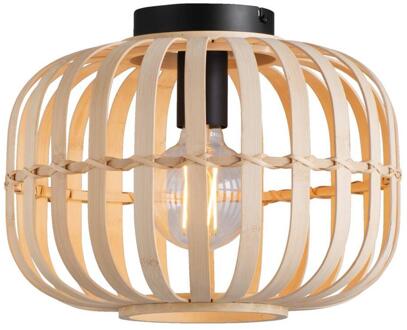 Op=Op | Leen Bakker - Plafondlamp Asher - Naturel - E27 - 23xØ33 Cm - Bamboe - Zwart