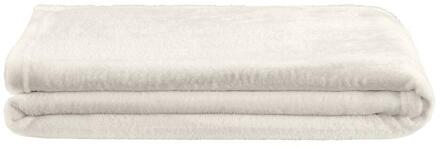 Op=Op | Leen Bakker - Plaid Anouk - Off-white - 150x220 Cm - Polyester/Fleece - Wit