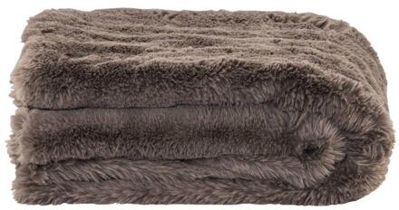 Op=Op | Leen Bakker - Plaid Donnie - Antraciet - 130x160 Cm - Polyester - Grijs