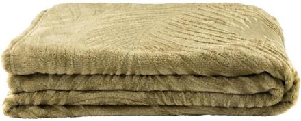 Op=Op | Leen Bakker - Plaid Ray - 130x170 Cm - Polyester - Groen