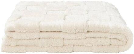 Op=Op | Leen Bakker - Plaid Sjors - Off-white - 130x170 Cm - Polyester - Crème