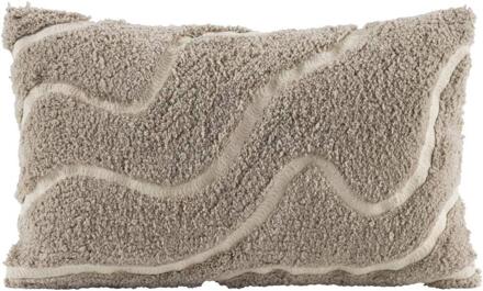 Op=Op | Leen Bakker - Sierkussen Guust - Grijs/wit - 30x50 Cm - Katoen - Grijs#Wit