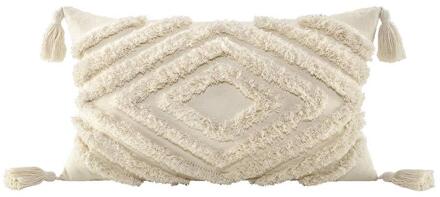 Op=Op | Leen Bakker - Sierkussen Julin - Off-white - 30x50 Cm - Katoen - Wit